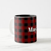Tasse 2 Couleurs Noël rouge nommé fait sur commande de plaid de (Devant gauche)