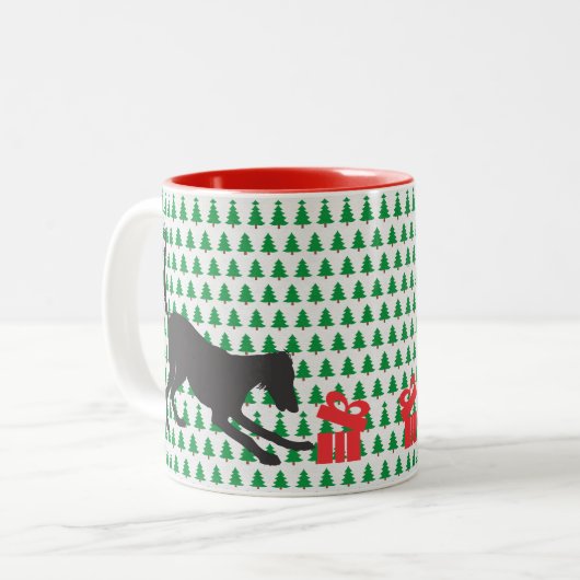 Tasse 2 Couleurs Noël saluki (Devant gauche)