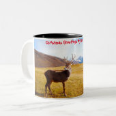 Tasse 2 Couleurs Noël Salutations mon chasseur rassembleur (Devant gauche)