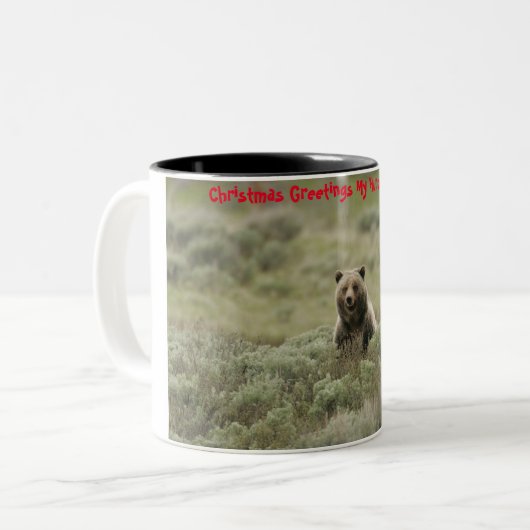 Tasse 2 Couleurs Noël Salutations Mon Hunter Gatherer (Devant gauche)