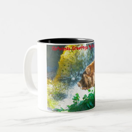 Tasse 2 Couleurs Noël Salutations Mon Hunter Gatherer (Devant gauche)