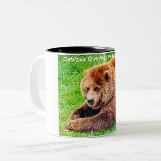 Tasse 2 Couleurs Noël Salutations Mon Hunter Gatherer (Devant gauche)