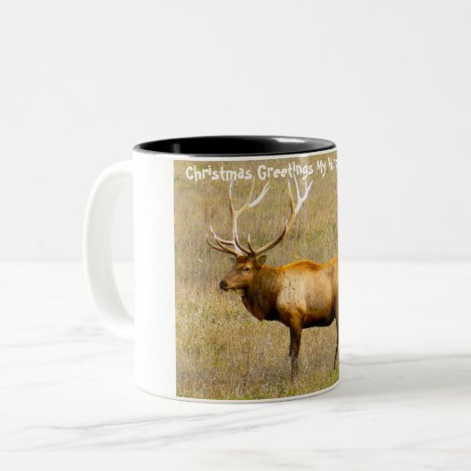 Tasse 2 Couleurs Noël Salutations Mon Hunter Gatherer (Devant gauche)