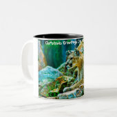 Tasse 2 Couleurs Noël salutations Papa Hunter Gatherer (Devant gauche)