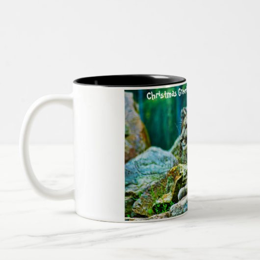 Tasse 2 Couleurs Noël salutations Papa Hunter Gatherer (Gauche)