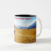 Tasse 2 Couleurs Noël salutations Papa Hunter Gatherer (Devant droit)