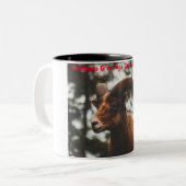 Tasse 2 Couleurs Noël salutations Papa Hunter Gatherer (Devant gauche)