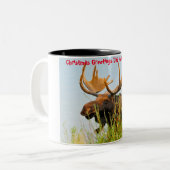 Tasse 2 Couleurs Noël salutations Papa Hunter Gatherer (Devant gauche)