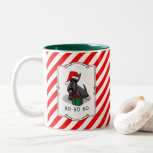 Tasse 2 Couleurs Noël Santa Hat Scottish Terrier (noir) mignonne