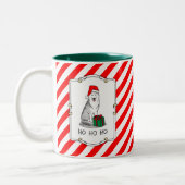 Tasse 2 Couleurs Noël Santa Hat Sibérien Husky (argent) mignonne (Gauche)
