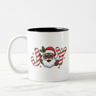 Tasse 2 Couleurs Noël Santa noir Joie africaine Fêtes Xmas 