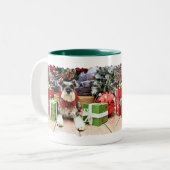 Tasse 2 Couleurs Noël - Schnauzer - pétunia (Devant gauche)
