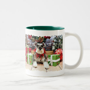 Tasse 2 Couleurs Noël - Schnauzer - pétunia