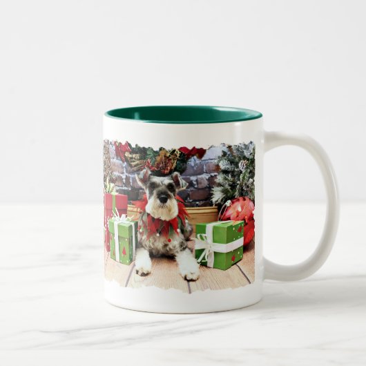 Tasse 2 Couleurs Noël - Schnauzer - pétunia (Droit)
