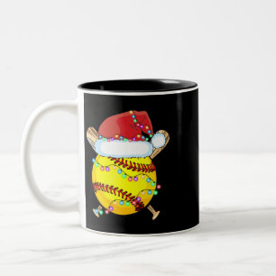 Tasse 2 Couleurs Noël Softball Santa Hat Reindeer Lumières Noël