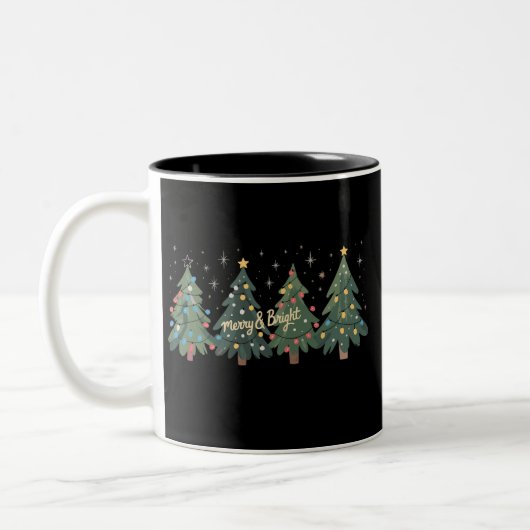 Tasse 2 Couleurs Noël vert arbres Noël Noël Noël (Gauche)