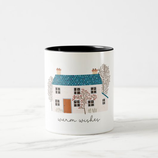 Tasse 2 Couleurs Noël voeux chaleureux (Centre)