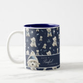 Tasse 2 Couleurs Noël Westie blanc (Gauche)