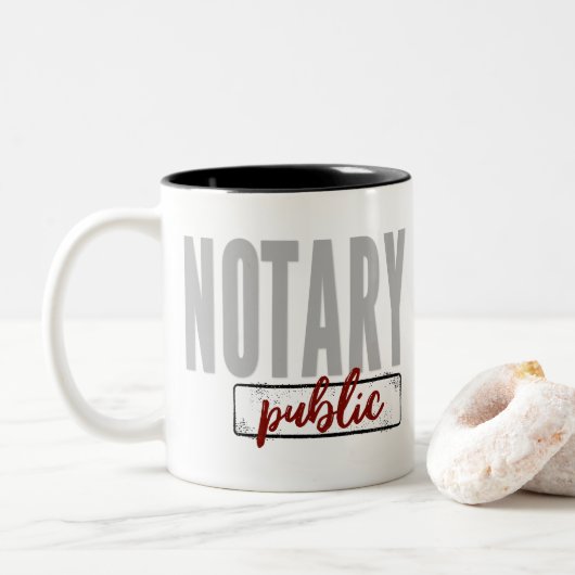Tasse 2 Couleurs Noeud Noir avec Grange Rouge (Avec donut)
