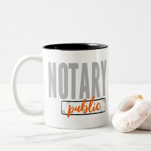 Tasse 2 Couleurs Noeud Noir avec Orange (Avec donut)