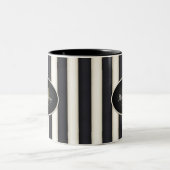 Tasse 2 Couleurs Noir & Antique Grandes Blances Bronze Monogramme (Centre)