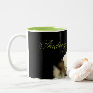 Tasse 2 Couleurs Noir avec fleurs blanches