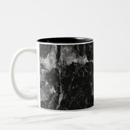 Tasse 2 Couleurs Noir blanc et marbre d'argent Glam moderne (Gauche)