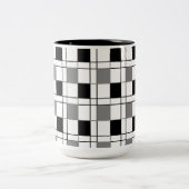 Tasse 2 Couleurs Noir blanc gris À damiers Motif (Centre)