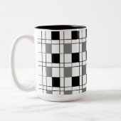Tasse 2 Couleurs Noir blanc gris À damiers Motif (Gauche)