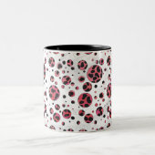 Tasse 2 Couleurs Noir dalmate et rouge avec Pois (Centre)
