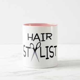 Tasse 2 Couleurs Noir de coiffeur avec des ciseaux