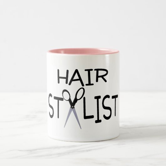 Tasse 2 Couleurs Noir de coiffeur avec des ciseaux (Centre)