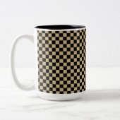 Tasse 2 Couleurs Noir et À damiers Tan (Gauche)