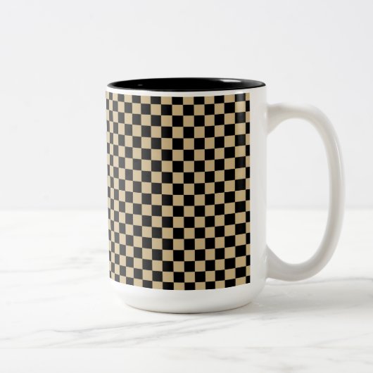 Tasse 2 Couleurs Noir et À damiers Tan (Droit)