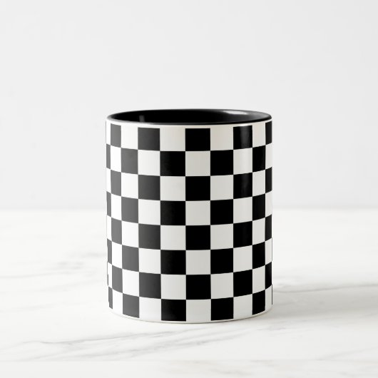 Tasse 2 Couleurs Noir et blanc Checkered (Centre)