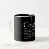 Tasse 2 Couleurs Noir et blanc Cool amusant définition Cousin (Devant gauche)