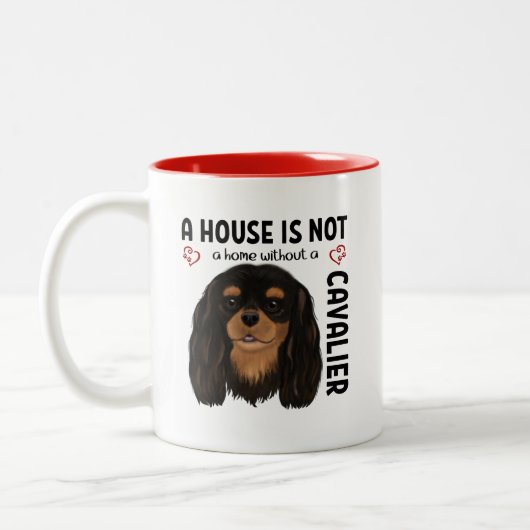 Tasse 2 Couleurs Noir et Tan Cavalier King Charles Spaniel  (Gauche)