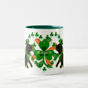 Tasse 2 Couleurs Noir Labrador du jour de St Patrick personnalisé