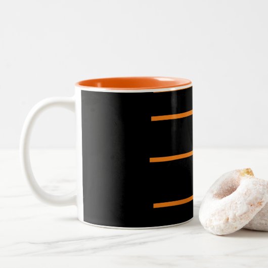 Tasse 2 Couleurs Noir orange (Avec donut)