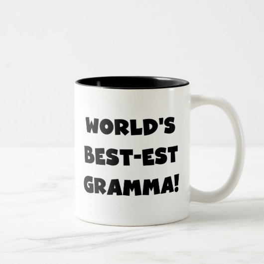Tasse 2 Couleurs Noir ou blanc du Meilleur-est Gramma du monde (Droit)