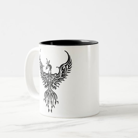 Tasse 2 Couleurs noir phoenix (Devant gauche)