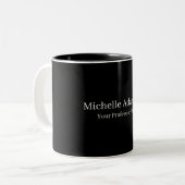 Tasse 2 Couleurs Noir Professionnel Plain Moderne (Devant gauche)