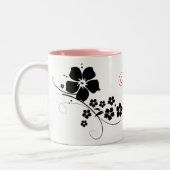 Tasse 2 Couleurs Noir rose de demoiselle de honneur (Gauche)