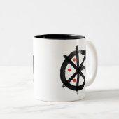 Tasse 2 Couleurs NOIRCISSEZ avec l'intérieur de NOIR de LOGO des (Devant droit)