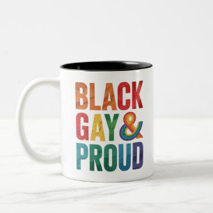 Tasse 2 Couleurs Noirs gays et fiers LGBTQ Noirs queer