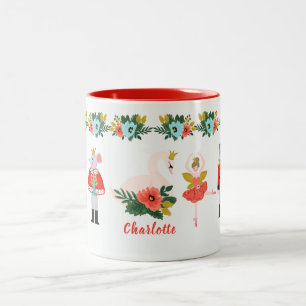Tasse 2 Couleurs Noisette Ballet Noël Nom personnalisé
