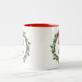 Tasse 2 Couleurs Noisette de Noël Wreath Red Bow Fête Musique (Centre)