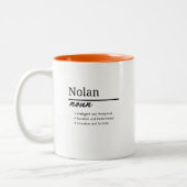Tasse 2 Couleurs Nolan, Garçon Personnalisé Nom Définition (Gauche)