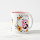 Tasse 2 Couleurs Nom Alphabet "B" (Devant droit)
