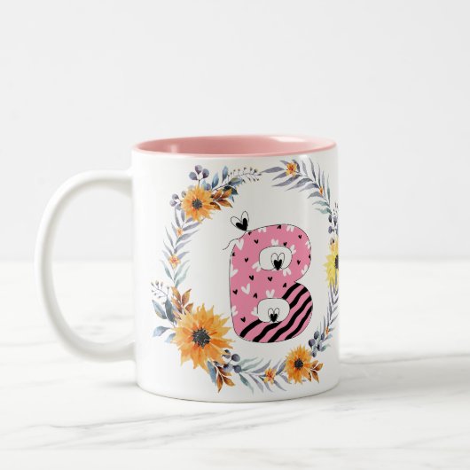 Tasse 2 Couleurs Nom Alphabet "B" (Gauche)